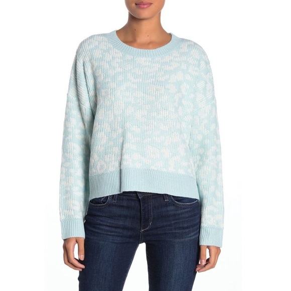 JOHN + JENN Mystic Blue Crew Neck Knitted Sweater - Picture 1 of 2